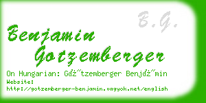 benjamin gotzemberger business card